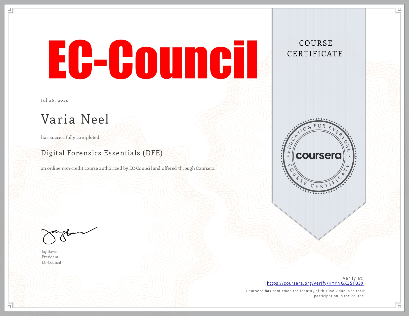 Digital Forensic Essentials Certificate